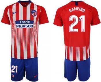 Atletico Madrid #21 Gameiro Home Soccer Club Jersey