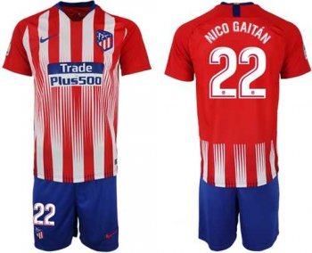 Atletico Madrid #22 Nico Gaitan Home Soccer Club Jersey