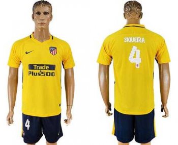 Atletico Madrid #4 Siqueira Away Soccer Club Jersey