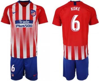 Atletico Madrid #6 Koke Home Soccer Club Jersey