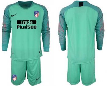 Atletico Madrid Blank Green Goalkeeper Long Sleeves Soccer Club Jersey