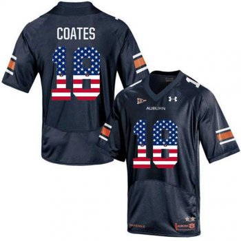 Auburn Tigers #18 Sammie Coates Navy USA Flag College Football Jersey