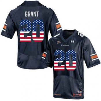 Auburn Tigers #20 Corey Grant Navy USA Flag College Football Jersey