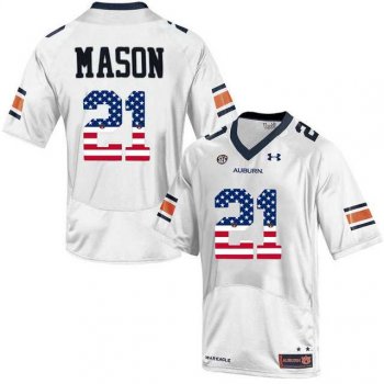 Auburn Tigers #21 Tre Mason White USA Flag College Football Jersey