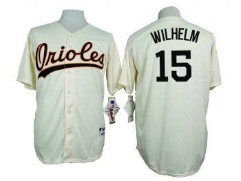 Baltimore Orioles #15 Hoyt Wilhelm Cream 1954 Turn Back The Clock Throwback Stitched Baseball Jersey