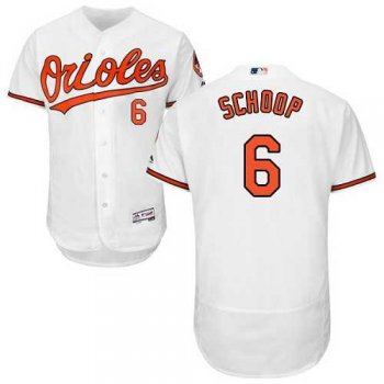 Baltimore Orioles #6 Jonathan Schoop White Flexbase Authentic Collection Stitched MLB Jersey