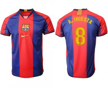 Barcelona #8 A.Iniesta Home Soccer Club Jersey