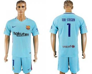 Barcelona #1 Ter Stegen Away Soccer Club Jersey