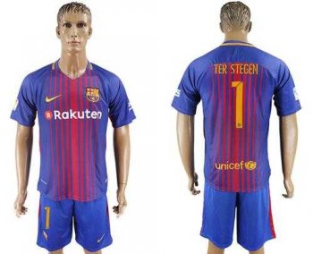 Barcelona #1 Ter Stegen Home Soccer Club Jersey