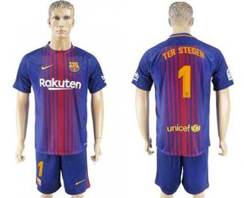 Barcelona #1 Ter Stegen Home Soccer Club Jersey