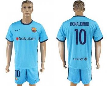 Barcelona #10 Ronaldinho Away Soccer Club Jersey