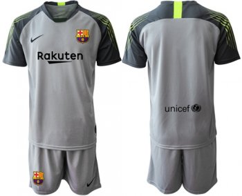 Barcelona Blank Grey Goalkeeper Soccer Club Jersey