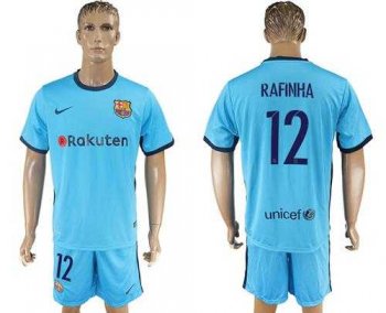 Barcelona #12 Rafinha Away Soccer Club Jersey