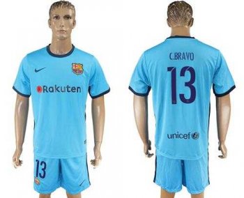 Barcelona #13 C.Bravo Away Soccer Club Jersey