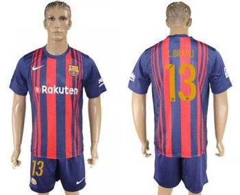 Barcelona #13 C.Bravo Home Soccer Club Jersey