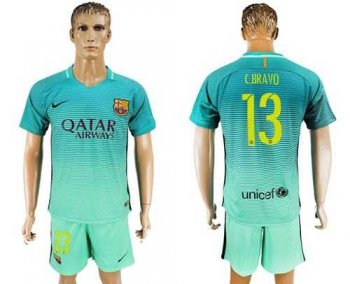 Barcelona #13 C.Bravo Sec Away Soccer Club Jersey