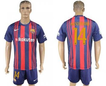 Barcelona #14 Mascherano Home Soccer Club Jersey