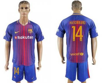 Barcelona #14 Mascherano Home Soccer Club Jersey