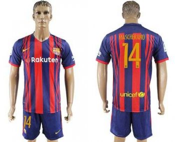 Barcelona #14 Mascherano Home Soccer Club Jersey