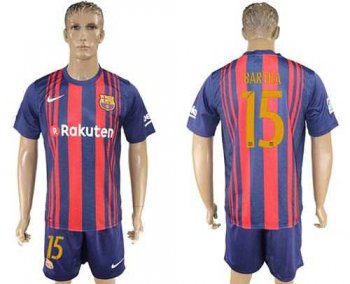 Barcelona #15 Bartra Home Soccer Club Jersey