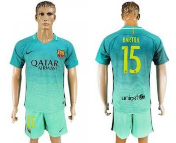 Barcelona #15 Bartra Sec Away Soccer Club Jersey