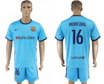 Barcelona #16 Montana Away Soccer Club Jersey