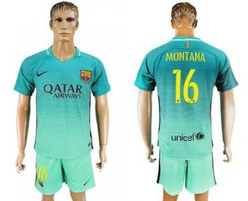 Barcelona #16 Montana Sec Away Soccer Club Jersey