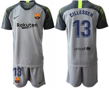 Barcelona #13 Cillessen Grey Goalkeeper Soccer Club Jersey