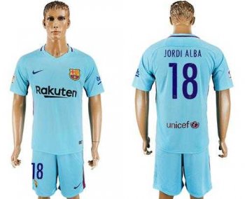 Barcelona #18 Jordi Alba Away Soccer Club Jersey