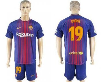 Barcelona #19 Digne Home Soccer Club Jersey