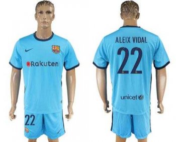 Barcelona #22 Aleix Vidal Away Soccer Club Jersey