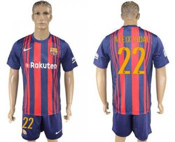 Barcelona #22 Aleix Vidal Home Soccer Club Jersey