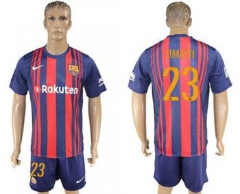 Barcelona #23 Umtiti Home Soccer Club Jersey