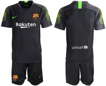 Barcelona Blank Black Goalkeeper Soccer Club Jersey