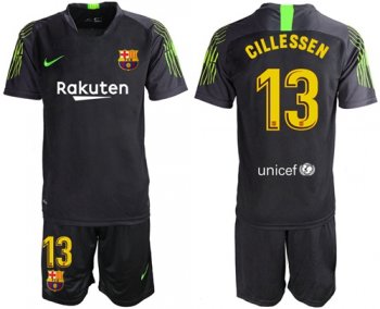 Barcelona #13 Cillessen Black Goalkeeper Soccer Club Jersey