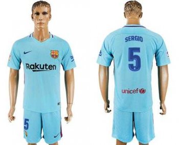 Barcelona #5 Sergio Away Soccer Club Jersey