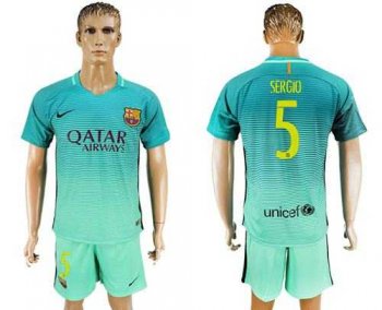 Barcelona #5 Sergio Sec Away Soccer Club Jersey