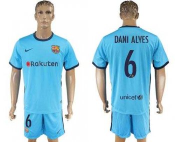 Barcelona #6 Dani Alves Away Soccer Club Jersey