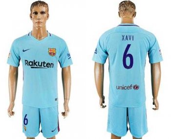 Barcelona #6 Xavi Away Soccer Club Jersey