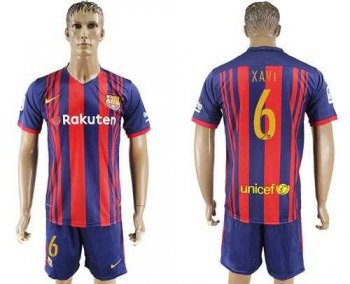 Barcelona #6 Xavi Home Soccer Club Jersey