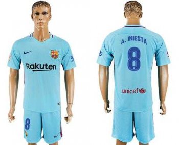 Barcelona #8 A.Iniesta Away Soccer Club Jersey