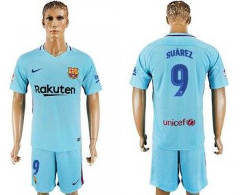 Barcelona #9 Suarez Away Soccer Club Jersey