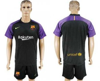 Barcelona Blank Black Goalkeeper Soccer Club Jersey