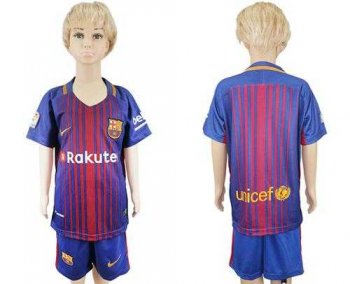 Barcelona Blank Home Kid Soccer Club Jersey