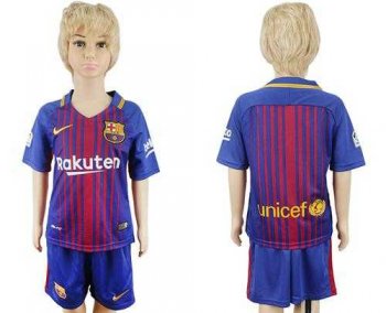 Barcelona Blank Home Kid Soccer Club Jersey