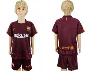 Barcelona Blank Sec Away Kid Soccer Club Jersey