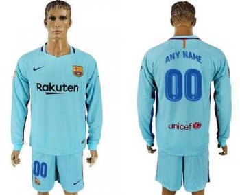 Barcelona Personalized Away Long Sleeves Soccer Club Jersey