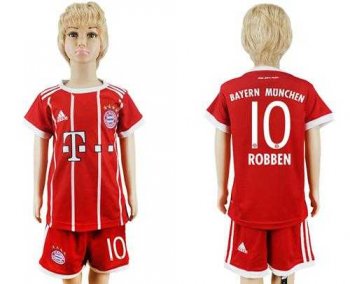 Bayern Munchen #10 Robben Home Kid Soccer Club Jersey