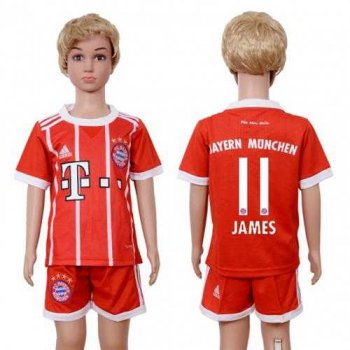 Bayern Munchen #11 James Home Kid Soccer Club Jersey