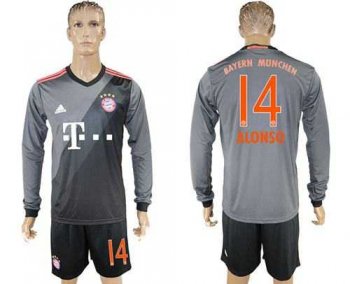 Bayern Munchen #14 Alonso Away Long Sleeves Soccer Club Jersey